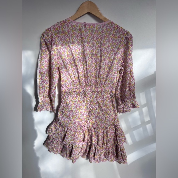 LoveShackFancy Marquise Mini Floral Dress in Fruity Punch Size 2 - Picture 10 of 11